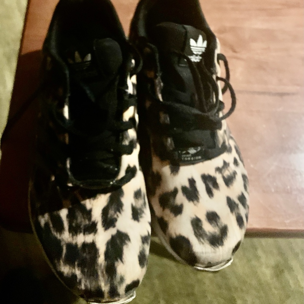 Leopard print adidas sneakers